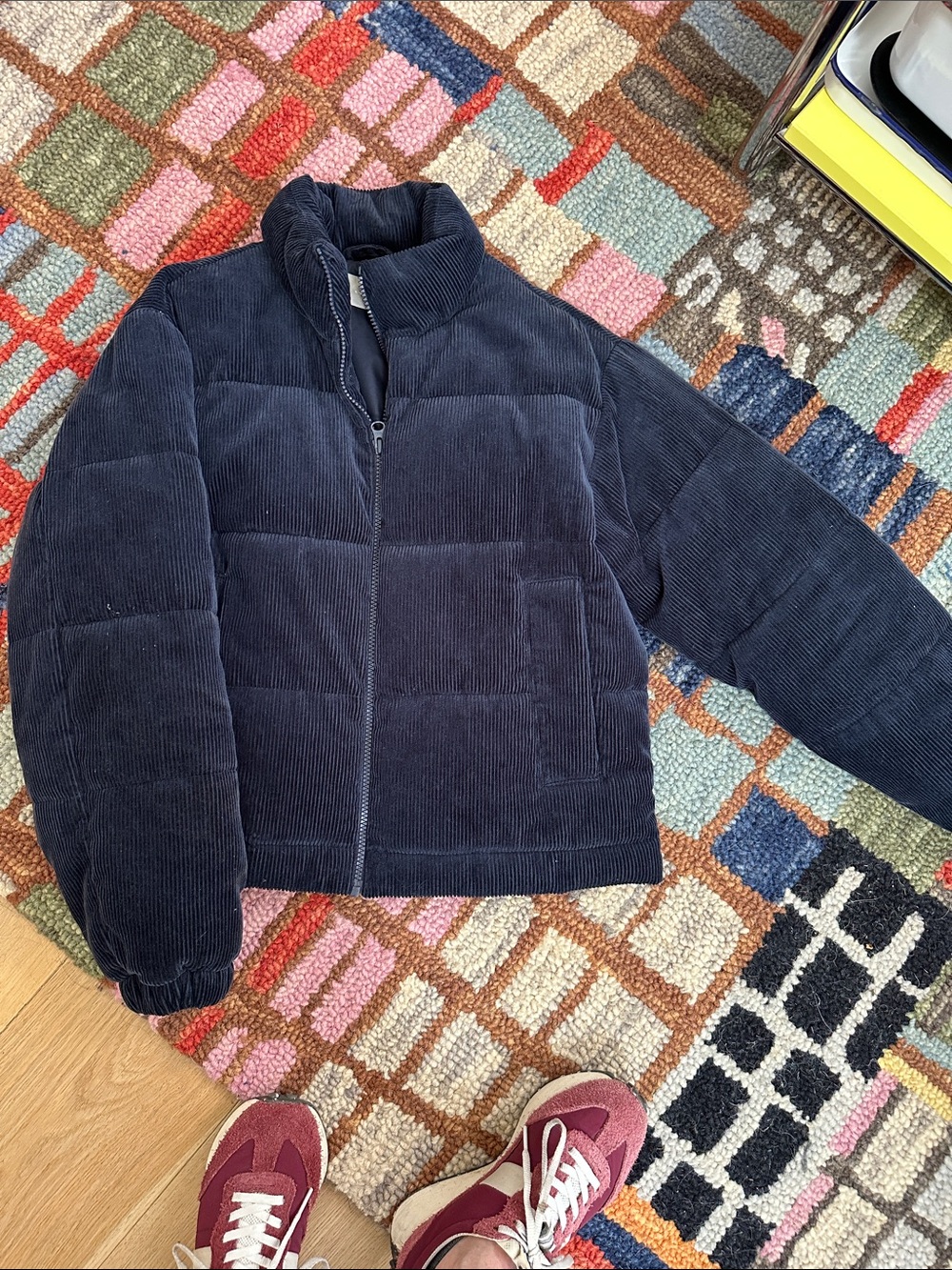 Everlane Navy Corduroy Puffer Jacket